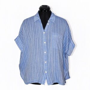Madewell Blue Striped Button Down Shirt